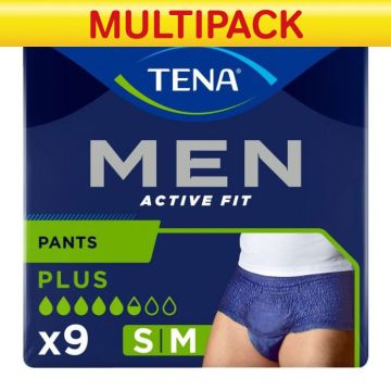 TENA Men Active Fit Pants Plus Small / Medium Navy Blue - Pack of 9 - CASE OF 4