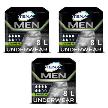 TENA Men Premium Fit L4 Large CASE SAVER (3 Packs of 8)