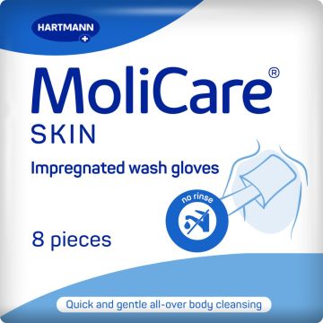 MoliCare Skin Wash Gloves | Pack of 8