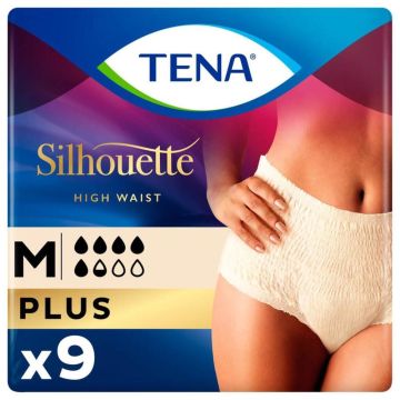 TENA Silhouette Plus High Waist Creme Pants - Medium - 9 Pack | Medium | ND-0216 | Tena | Allanda