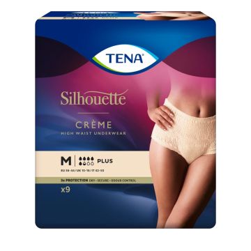 TENA Silhouette Plus High Waist Creme Pants - Medium - 9 Pack | Medium | ND-0216 | Tena | Allanda