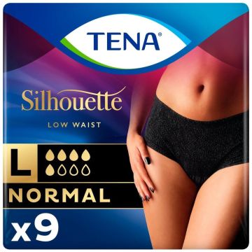 TENA Silhouette Normal Low Waist Noir Pants - Large - 9 Pack | Large | ND-0279 | Allanda