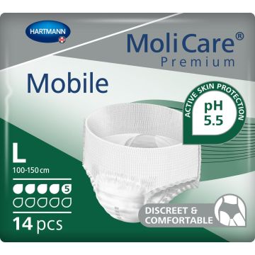 MoliCare Premium Mobile 5 Drop Pants - Large - 14 Pack