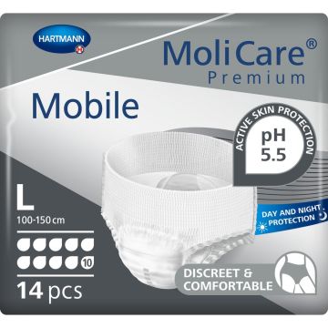 MoliCare Premium Mobile 10 Drop Pants - Large - 14 Pack | Large | ND-1553 | Allanda
