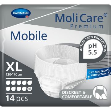 MoliCare Premium Mobile 10 Drop Pants - XL - 14 Pack | X-Large | ND-1554 | MoliCare | Allanda