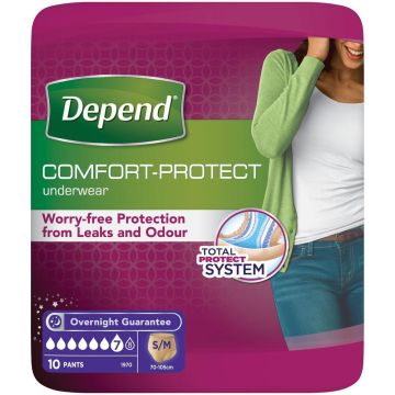 Depend Comfort Protect Pants for Women Small/Medium | Pack of 10