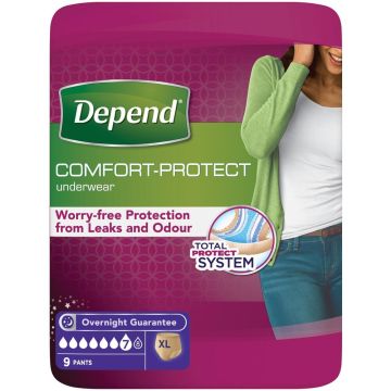 Depend Comfort Protect Pants for Women Extra Large | Pack of 9
