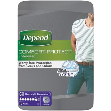 Depend Comfort Protect Pants for Men Large/Extra Large | Pack of 9