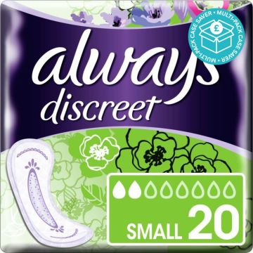 Always Discreet Pads - Small - Case Saver - 4 Packs of 20 | Small | CASE-ND-8011 | Always | Allanda