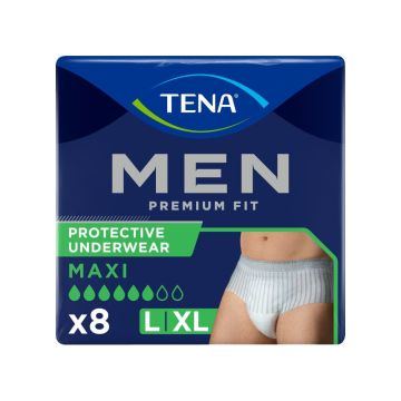 TENA Men Premium Fit Level 4 Pants | Large | Pack of 8