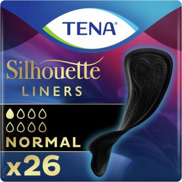 TENA Silhouette Noir Normal Liners - Black - 26 Pack