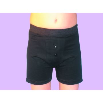 Mens Washable Incontinence Shorts - 250ml - Black - Medium