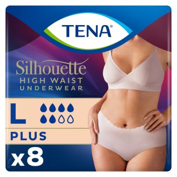 TENA Lady Pants Silhouette Plus Large Cream (High Waist) - Pack 8