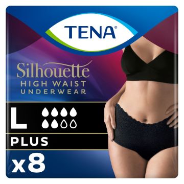 TENA Silhouette Plus Large - Black (High Waist) - Pack of 8