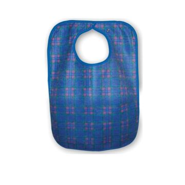 Heavy Duty Washable Bib Blue Tartan