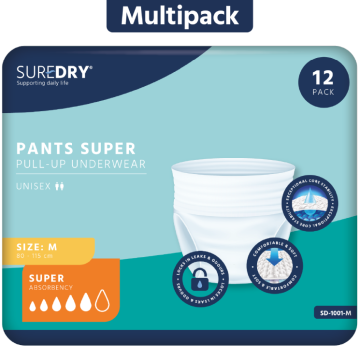 SureDry Pants Super - Medium - Pack 12 - Case 6