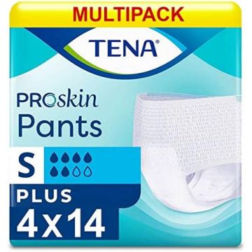 TENA Proskin Pants Plus Classic- Small - Case Saver - 4 Packs of 14