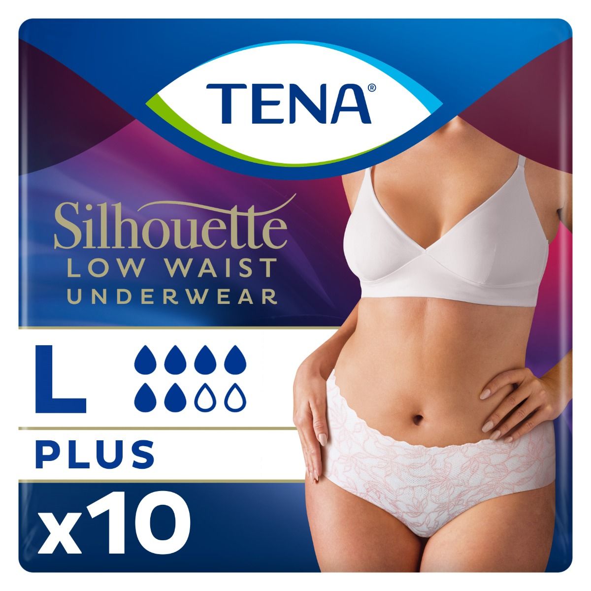 TENA\u0020Silhouette\u0020Lady\u0020Pants\u0020Normal\u0020Large,\u0020White\u0020\u002D\u0020Pack\u0020of\u002010