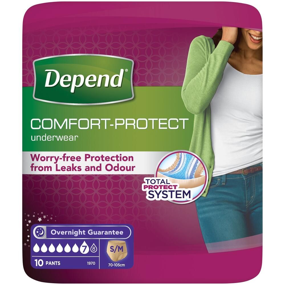Depend\u0020Comfort\u0020Protect\u0020Pants\u0020for\u0020Women\u0020Small\u002FMedium\u0020\u007C\u0020Pack\u0020of\u002010