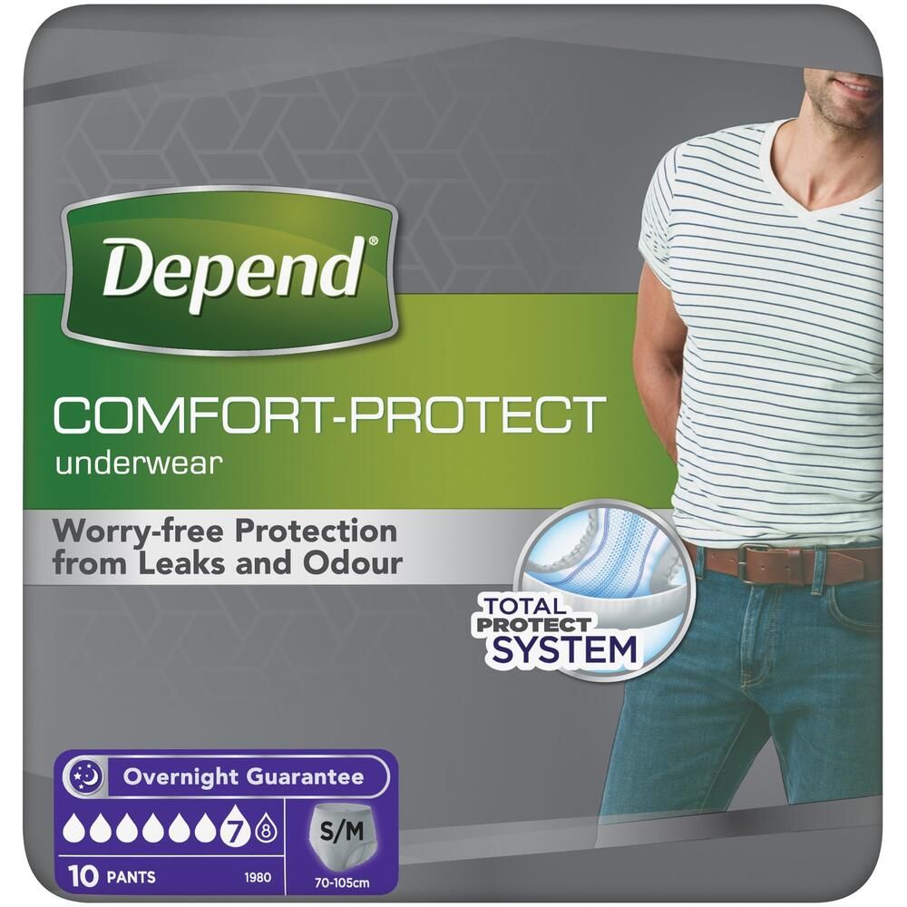 Depend\u0020Comfort\u0020Protect\u0020Pants\u0020for\u0020Men\u0020Small\u002FMedium\u0020\u007C\u0020Pack\u0020of\u002010