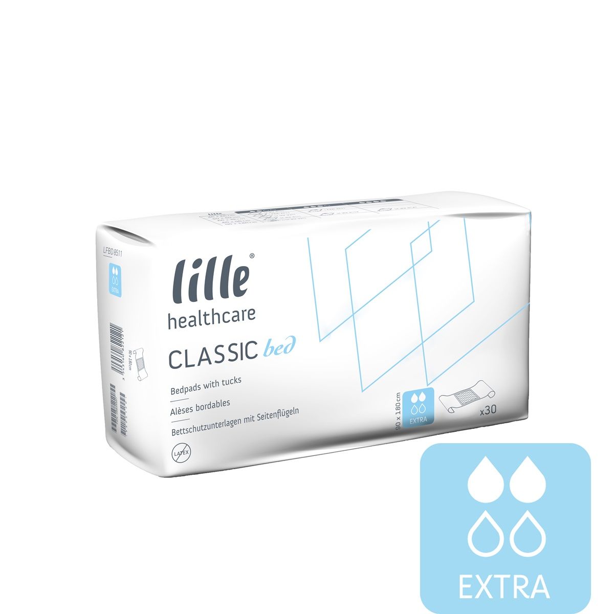 Lille\u0020Classic\u0020Bed\u0020Extra\u0020\u007C\u0020180x90cm\u0020With\u0020Tucks\u0020\u007C\u0020Pack\u0020of\u002030