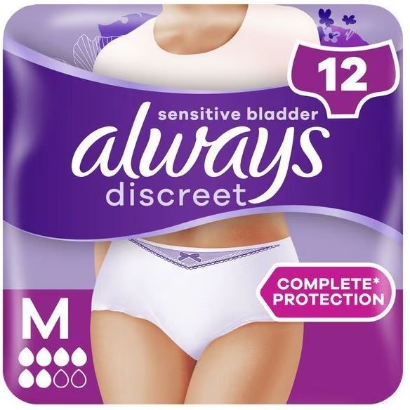 Always\u0020Discreet\u0020Pants\u0020Normal\u0020\u002D\u0020Medium\u0020\u002D\u002012\u0020Pack