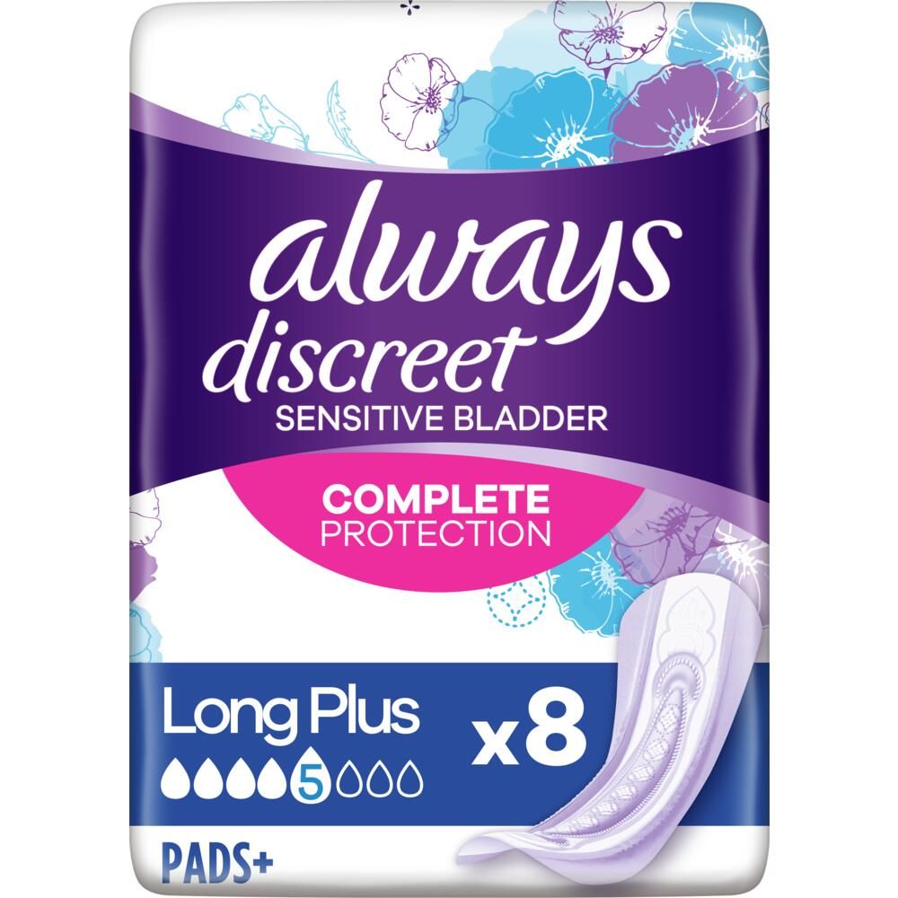 Always\u0020Discreet\u0020Pads\u0020Long\u0020Plus\u0020\u002D\u0020Case\u0020Saver\u0020\u002D\u00205\u0020Packs\u0020of\u00208