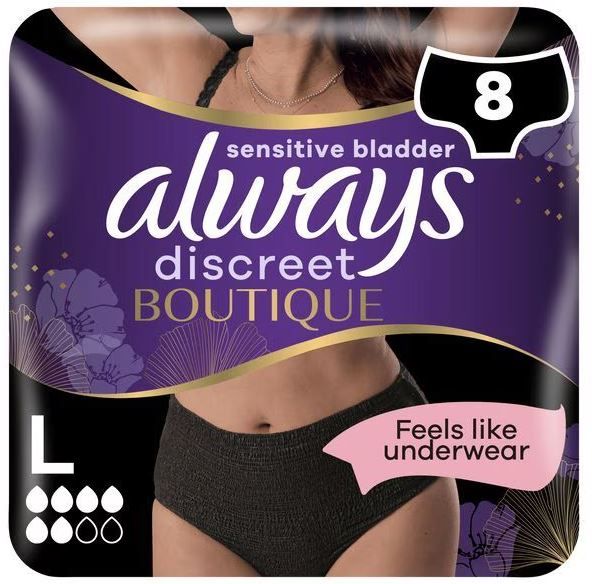 Always\u0020Discreet\u0020Boutique\u0020Pants\u0020Plus\u0020\u002D\u0020Large\u0020\u002D\u0020Black\u0020\u002D\u00208\u0020Pack