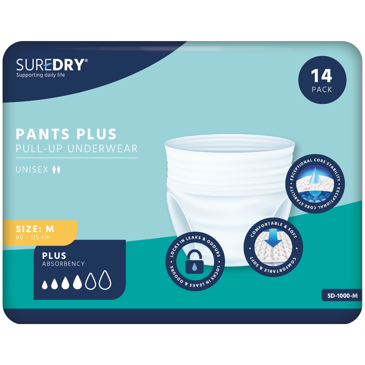 SureDry\u0020Incontinence\u0020Pants\u0020Plus\u0020\u002D\u0020Medium\u0020\u002D\u0020Pack\u002014
