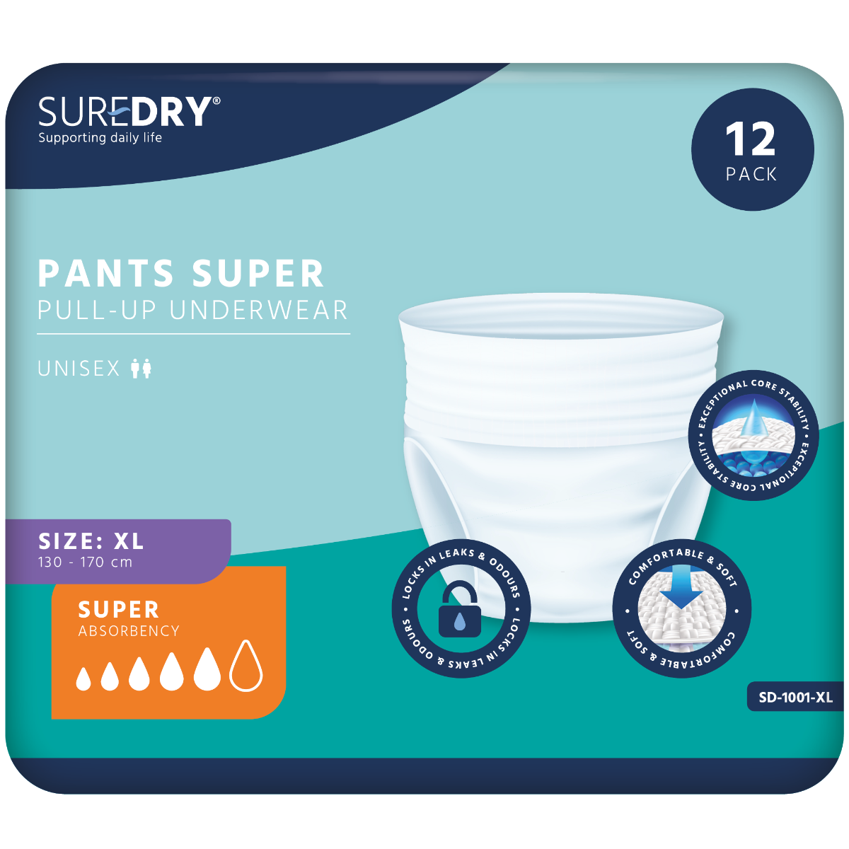 SureDry\u0020Incontinence\u0020Pants\u0020Super\u0020\u002D\u0020X\u002DLarge\u0020\u002D\u0020Pack\u002012
